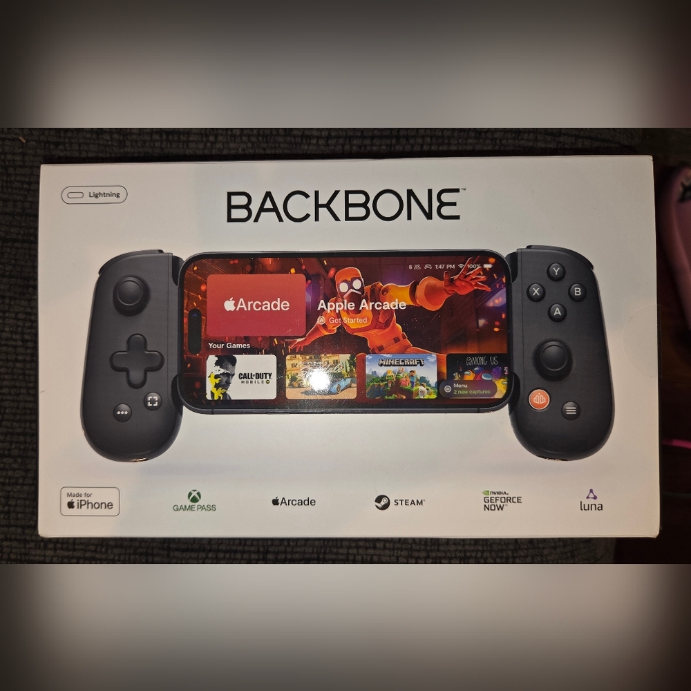 NEW BACKBONE! MOBILE XBOX GAMING CONTROLLER-BLACK- FOR IPHONES W/ LIGHTNING PORT